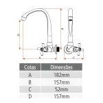 Torneira Tigre Lavatório Bica Móvel Vermelha - Imagem 6