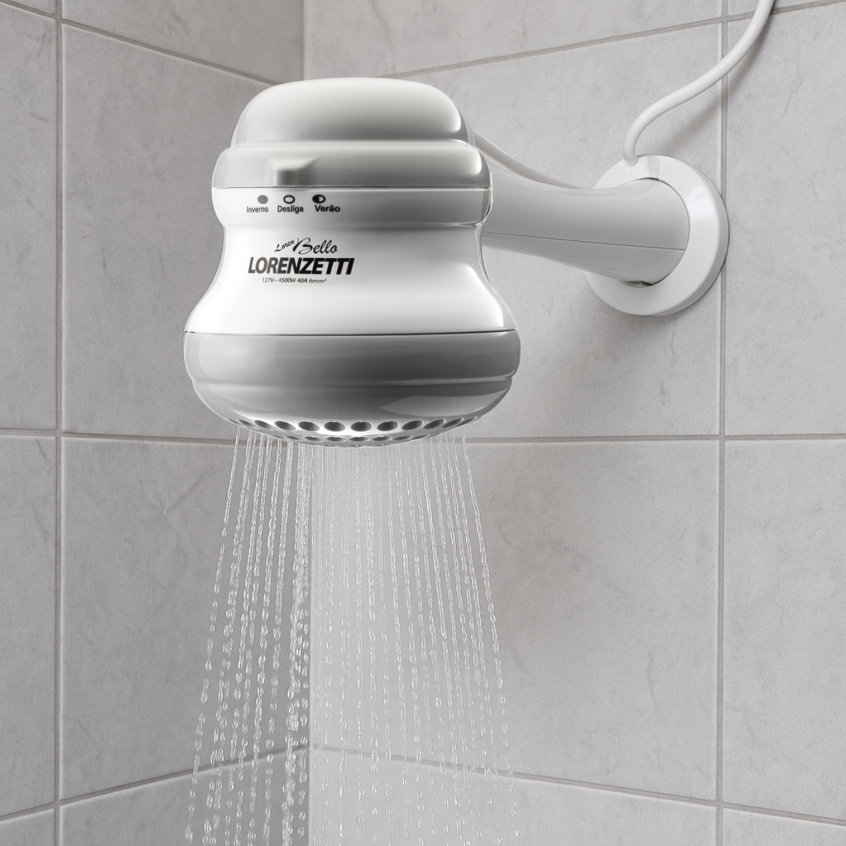 4514 Chuveiro Lorenzetti Lorenbello Cinza 4600W 220V - Imagem 6