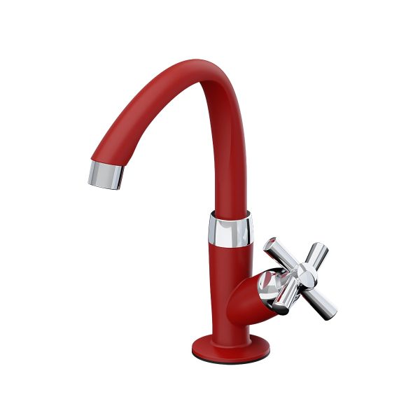 Torneira Tigre Lavatório Bica Móvel Vermelha