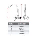 Torneira Tigre Cross Parede Bica Móvel Vermelha - Imagem 5